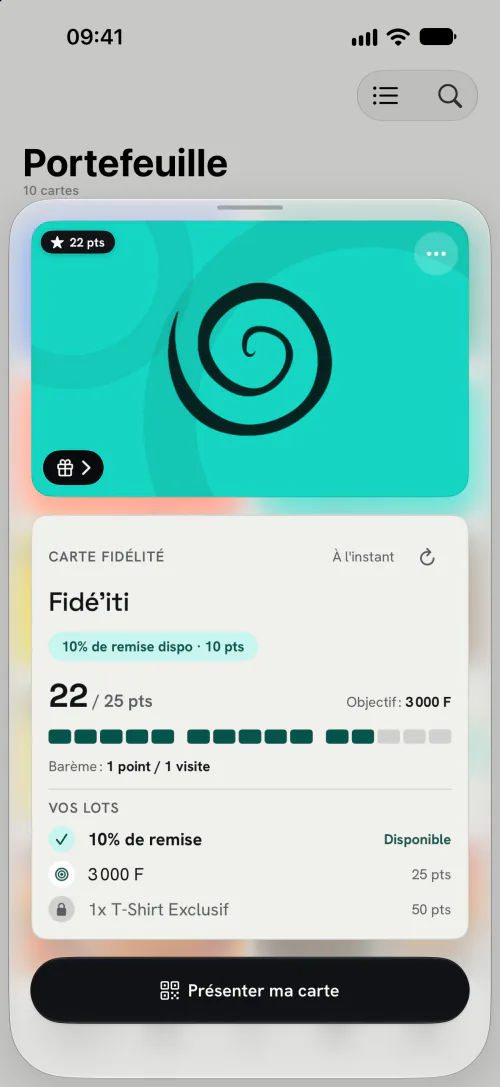Carte Fidé’iti&nbsp;Pro&nbsp;: 22 / 25&nbsp;points, paliers et lots disponibles